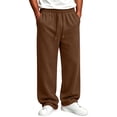 thumbnail image 5 of Men's Sweatpants Loose Fit Joggers Pockets Drawstring Heavyweight Fleece Lounge Athletic Pants for Men Coffee M, 5 of 6