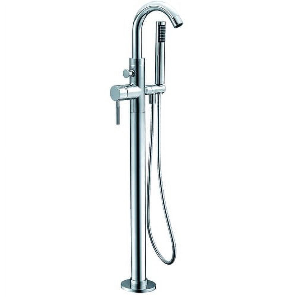 Dawn D37 2534BN Dawn Floor Mount Freestanding Bathtub Filler Faucet With Hand Held Shower, Lever Handle, Brushed Nickel