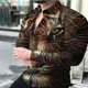 thumbnail image 1 of Camisa de hombre con solapa de manga larga morada para fiesta, reunión, moda, elegante, impresión HD, tela suave y cómoda, nueva oferta 2024, 1 of 6