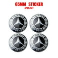 thumbnail image 1 of 4pcs 56/60/65mm Car Wheel Center Hub Cap Sticker Accessories For Mercedes benz B/C/E/S Class A Class C200L W203 W204 W205 W212 65mm Benz sticker, 1 of 6
