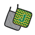thumbnail image 2 of Caroline's Treasures CJ1059-JPTHD Letter J Chevron Green and Gold Pair of Pot Holders, 7.5HX7.5W, multicolor, 2 of 2