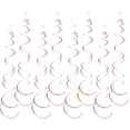 thumbnail image 2 of ZheElen 6piece Swirl Pendant For Graduation Celebration Exquisite Craft Wide Application PVC Birthday Star Spiral Pendant Pink 27.5inch 5Set, 2 of 5