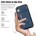 thumbnail image 2 of for iPhone XR Case with Zipper Card Holders and Crossbody Strap & Short Belt for Women, RFID Blocking PU Leather Button Flip Shockproof Wallet Case Cover for iPhone XR - Blue, 2 of 10