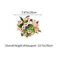 thumbnail image 3 of JeashCHAT Artificial Roses Flowers Bouquet 13.7" Fake Flowers Silk Roses Flowers for Wedding Party Valentine's Day Home Table Decor, Pink, 3 of 6