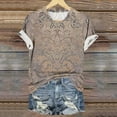 thumbnail image 3 of Cilsoka Trendy Shirts for Women 2026, Womens Casual Floral Print Tops Crewneck Short Sleeve T Shirts Fashion Outfits 2026 Spring Summer Shirts, Graphic Trendy Tees, 3 of 5