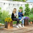thumbnail image 2 of Outsunny Jardinière Surélevée Support pour Plantes Jardinière de Jardin en Bois et Banc, 2 of 10