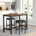 thumbnail image 3 of VASAGLE Bar Stools, Set of 2 PU Upholstered Breakfast Stool, 15.7 x 11.8 x 24.4 inches, Backless, Simple Assembly, Industrial, Dining Room Kitchen Counter Bar, Black, 3 of 7