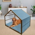 thumbnail image 2 of Nautical Pet House, Sailor Knot Pattern with Marine Inspirations Naval Motifs Braided Design, Outdoor & Indoor Portable Dog Kennel with Pillow and Cover, 5 Sizes, Blue and White, by Ambesonne, 2 of 4