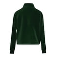 thumbnail image 6 of GERsome Cropped Sweatshirts for Women Long Sleeve Quarter Zip Solid Color Drawstring Hem Pullover Green S, 6 of 8