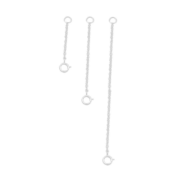 OUNONA 3pcs S925 Sterling Silver Extender Chain Adjustive DIY Extended Chains Jewelry Making Accessories for Necklace Bracelet (Silver)