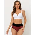 thumbnail image 4 of DARING DIVA Women's Tummy Control Color-Block Brief Panties XXL Burgundy, 4 of 6