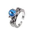 thumbnail image 2 of Qarigey Anillo con abalorio de personalidad, diseño único, suministro de joyería de aleación gótica, anillos abiertos estereoscópicos masculinos Ropa, zapatos y accesorios Miscelánea Azul Qarigey AP010671-02B, 2 of 6