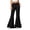 Black pants for women, variant on Cevemin Women Elastic Waist Ruffle Hem Flare Pants with Pockets Wide Leg Bell Bottom Trousers for Casual Daily Going Out Y2K Vintage Streetwear White,S