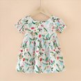 thumbnail image 2 of Taybagh Baby Girl Dresses Round Neck Party Dress with Floral Graphic Printed for Baby Casual Clothes Light Green 5-6 Years, 2 of 4