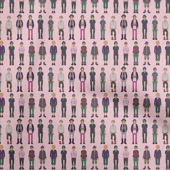 oneOone Cotton Flex Light Pink Fabric Human Quilting Supplies Print Sewing Fabric By The Yard 40 Inch Wide