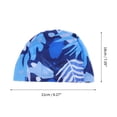 thumbnail image 4 of Gorro de natación de nailon con estampado de algas marinas azul, 1 pieza, 4 of 5