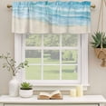 thumbnail image 3 of 2 Pack Valances for Windows, Blue Beige Waves Window Valances for Living Room/Bedroom/Bathroom, Summer Beach Coastal Nautical Ocean Light Filtering Kitchen Curtain Valance 42"W x18" L, 3 of 9