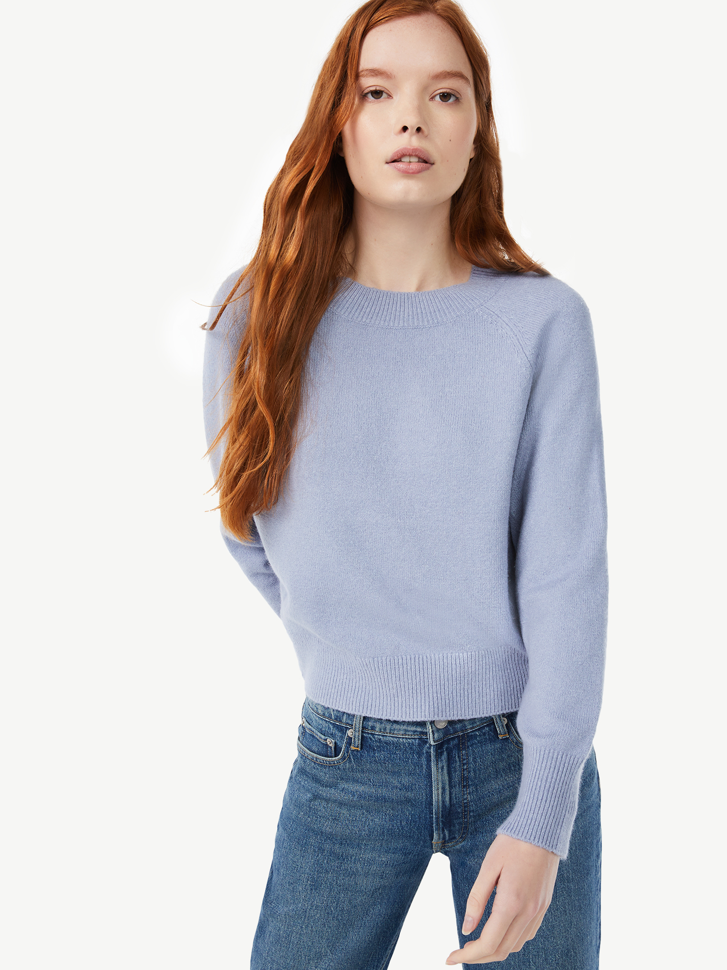 Free Assembly Women's Slouchy Sweater with Raglan Sleeves