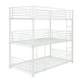 thumbnail image 3 of Triple Bunk Bed with Built-in Ladder, Bunk Bed Twin-Over-Twin-Over-Twin, Metal Triple Bunk Beds for Kids, No Box Spring Needed, Divided into Three Separate beds, 3 of 7
