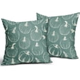 thumbnail image 2 of Fall Pillow Covers 18x18 Set of 2 Balck Pumpkin Autumn Themed Thanksgiving Harvest Print Decorative Throw Pillows Outdoor Pillowcase Farmhouse Linen Cushion Case Decor for Sofa Couch Bed, 2 of 6
