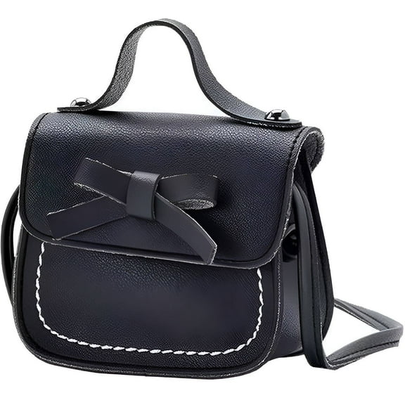 TELOLY Kids Purse,Cute Bow Little Girl Purse,Playful Style Mini Purse,Black
