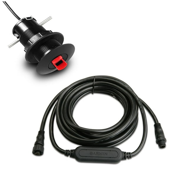 7" Black and Red GST 43 Thru-Hull Speed/Temperature Transducer with GST 10 Bundle