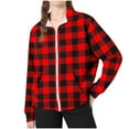 thumbnail image 6 of GigrtiJin Children Teens Casual Blouse Plaid Printed Lapel Zip Up Long Sleeve Tops with Pocket Trendy Sport Tunic 5-15 Years, 6 of 6