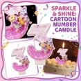 thumbnail image 3 of Creative Cartoon Numeral Birthday Candle, Pink Number Cake Topper with Butterfly Decoration, Elegant Party Supplies for Anniversary Celebration, Number 3, 3 of 6