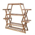 thumbnail image 6 of Large Pine Wood Plant Stand Indoor Outdoor Garden Flower Shelf 8 Tiers for Multiple Pots, 6 of 10