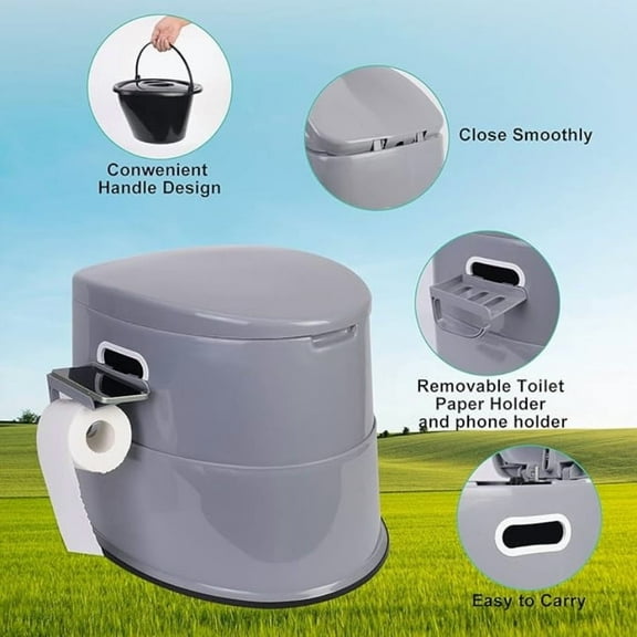 Extra Large Portable Travel Toilet For Adults - Tall, Spacious, And Hygienic Camping Toilet With Lid - Car, Hiking, Beach, And Outdoor Adventures