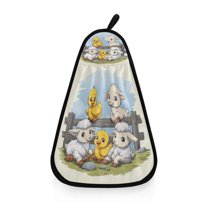 Hanging Hand Towels For Kitchen Bathroom Home Decor Lightweight The Chicks and Lambs Are Playing
