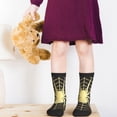 thumbnail image 5 of Honeii Gold Spider On The Web Print Children's Colorful Socks,Unisex Kids and Toddlers' Cushioned Sock,Kids Athletic Crew Socks,for Everyday Wear and Sports, 5 of 5