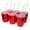 Red, variant on Rolling Sands 16oz Reusable Plastic Cups with Lids, 6 Pack, USA Made; BPA Free Red Tumblers, Includes 6 Reusable Straws; Dishwasher Safe