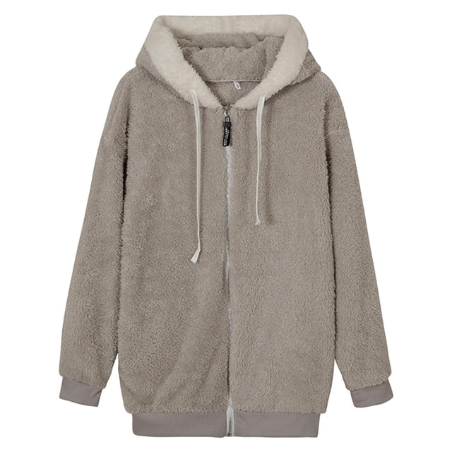 Casual mujer chaqueta con capucha suave manga larga cómodo invierno otoño 2XL Hugo Abrigo de invierno