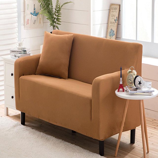 Spandex Stretch 1/2/3 Plazas Sofá Funda De Sofá Funda Antideslizante Decoración Antimacasar 1 asiento camello Yotijar Cubierta de sofá hecha punto
