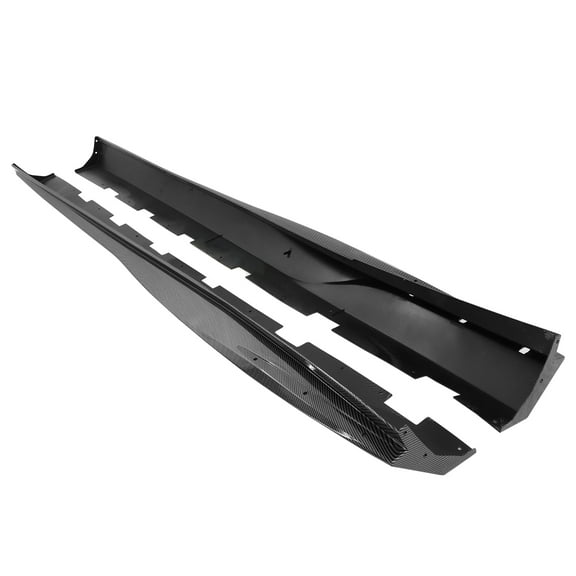 Ikon Motorsports Side Skirts Compatible with 10-15 Chevy Camaro Rocker Style Carbon Fiber Print Side Skirts Rocker Panel Extension Bodykit PP