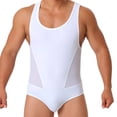 thumbnail image 2 of Hduncf Men's Athletic Supporters Ultra Lightweight Jumpsuit One Piece Bodysuit Basic Quick Dry Underwear White L, 2 of 9