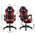 thumbnail image 2 of Zksm Gaming Chair with Speakers Lights Footrest Video Game Chair Bluetooth RGB Height Adjustable Ergonomic Computer Office Desk Chair Black Red, 2 of 9