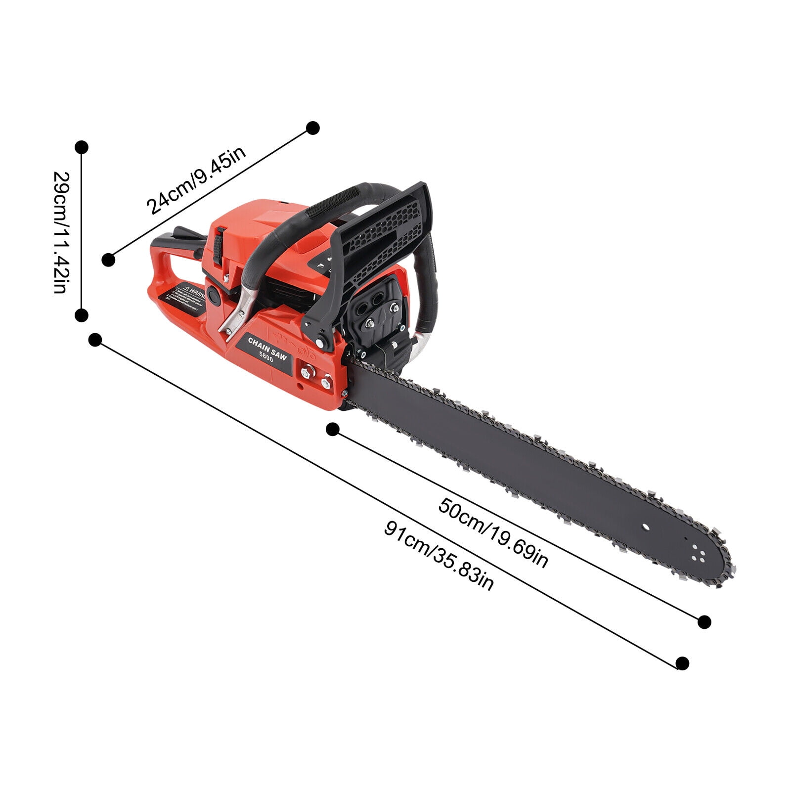 20 Inch Chainsaw, Gasoline Powered Chainsaw, 2-Stroke Engine Chainsaw for Wood Cutting, Forest Felling, Tree Pruning