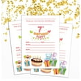 thumbnail image 2 of Darling Souvenir White Birthday Invitation Card 28 Pcs Fill or Write In Blank Invites Printable Party Supplies 5 x 7 Inches, 2 of 5