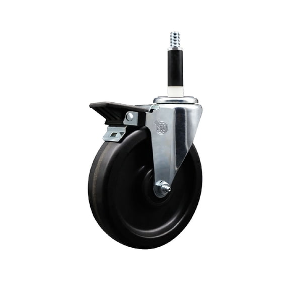 6 Inch Phenolic Swivel 7/8 Inch Expanding Stem Caster with Brake SCC