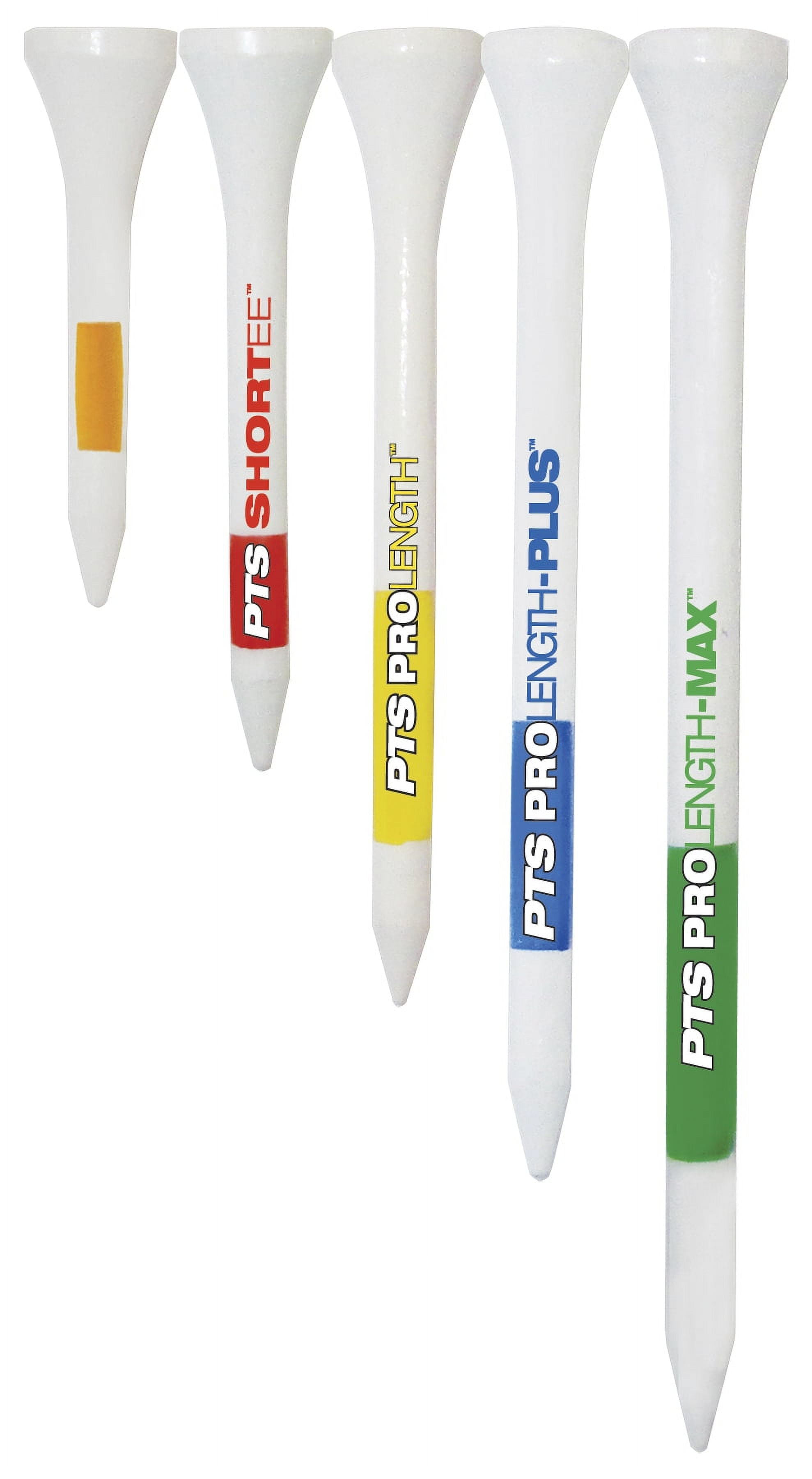 Pride Professional Tee System (PTS) – Color-Coded Hardwood Golf Tees, 3 1/4" Length, 75 Count, Durable Natural Wood for Consistent Setup
