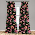thumbnail image 4 of Ambesonne Floral Inspiration Curtains, Colorful Garden, Pair of 28"x95", Coral Purple Multicolor, 4 of 5