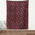 thumbnail image 3 of Ambesonne Jacobean Fabric by the Yard Upholstery, Blooming Flowers and Birds, 5 Yards, Indigo Vermilion, 3 of 4