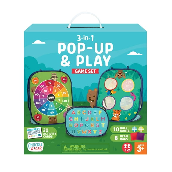 Chuckle & Roar Educational 3-in-1 Pop-Up & Play Game Set for Children Aged 3 and Up