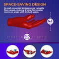 thumbnail image 5 of Hold My Ball Basketball Holders – Red Large Hand Wall Mount Displays for Ball Storage & Memorabilia - Ball Storage Rack for Basketball, Soccer or Volleyballs, 5 of 7