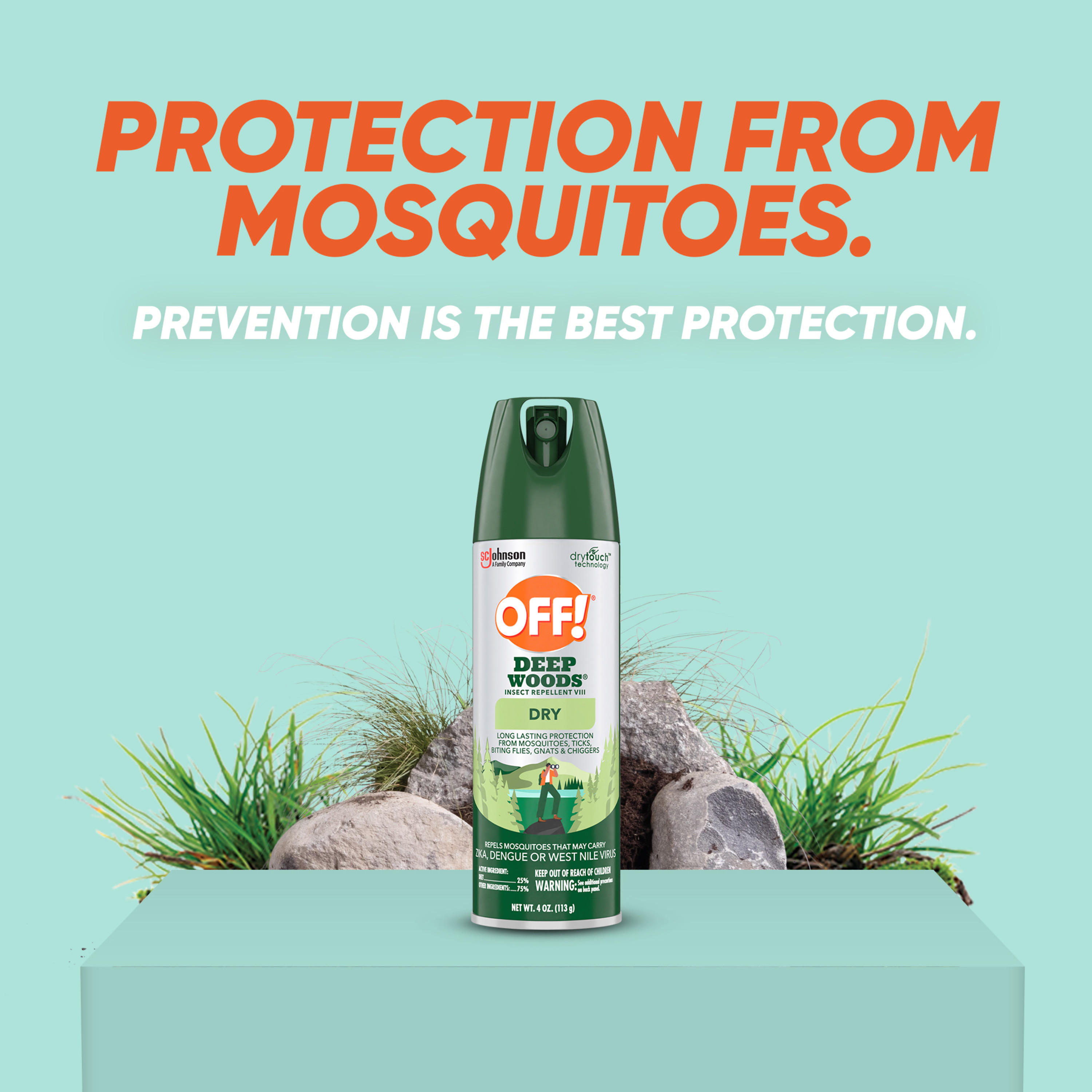OFF! Deep Woods Dry Insect Repellent VIII, up to 8 Hour Mosquito Protection, 4 oz, 4 Count - image 3 of 17