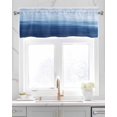 thumbnail image 2 of Navy Blue Kitchen Valances for Windows Farmhouse Linen Window Valance Curtain for Living Room Window Treatment Ombre Modern Oil Painting Aesthetics Abstract Art Valance Rod Pocket, 54 x 18 Inch, 2 of 6
