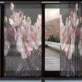 thumbnail image 2 of BZSMCE Window Curtain Panels Set Of 2 In Midnight Sakura Printed, 2 of 4