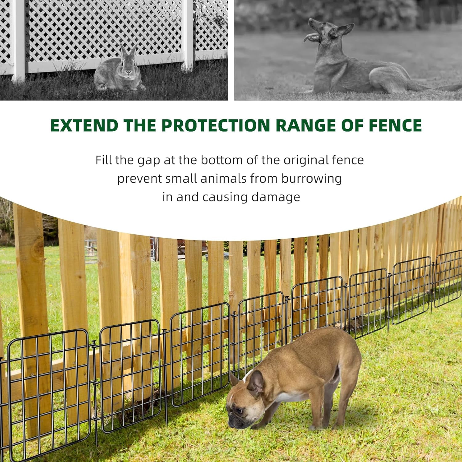 30ft Garden Fence Animal Barrier, 28 Panels Rustproof Metal Decorative Fence with Ground Stake for Dog Rabbit Outdoor Yard